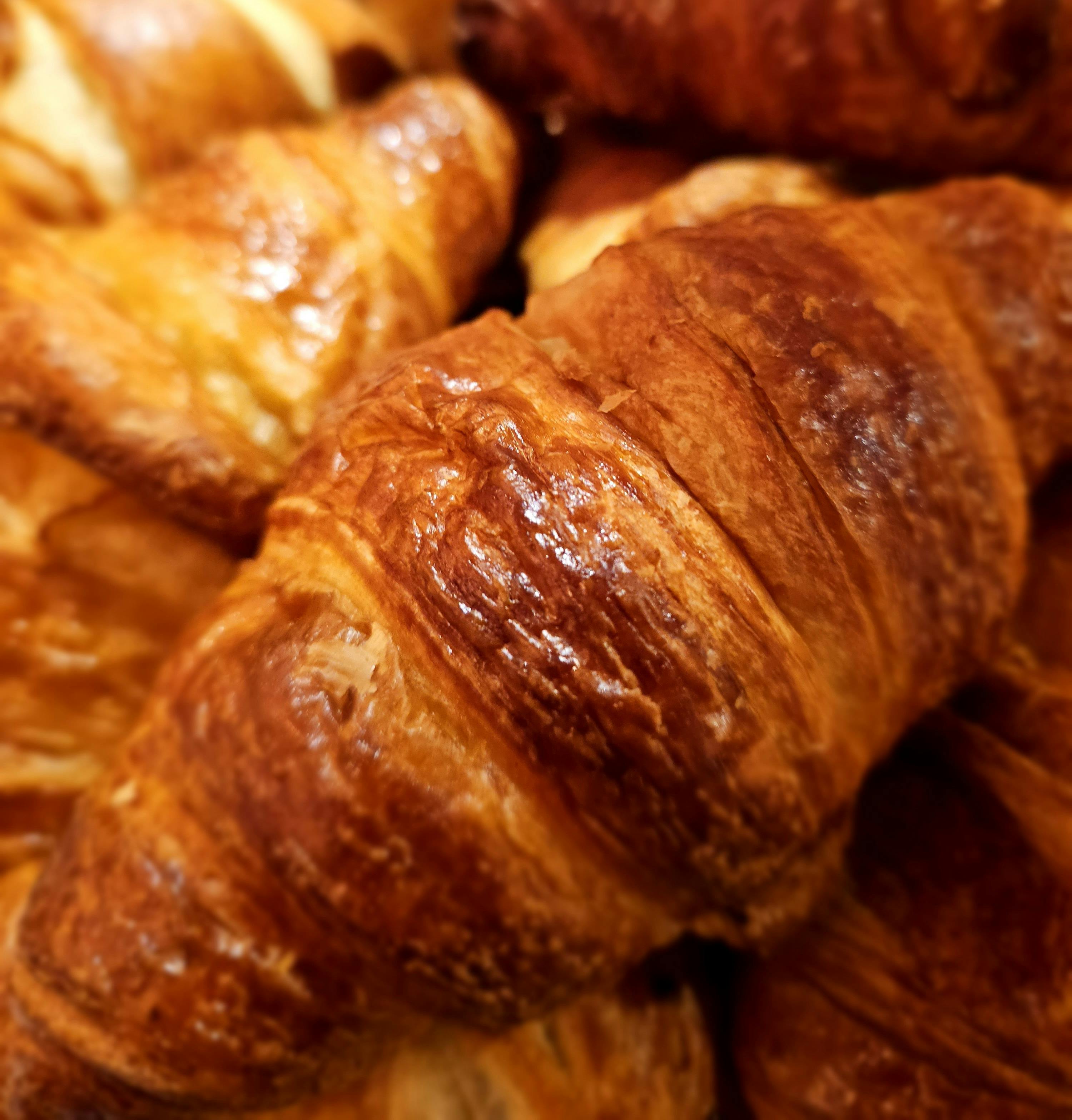 Fresh baked golden croissant