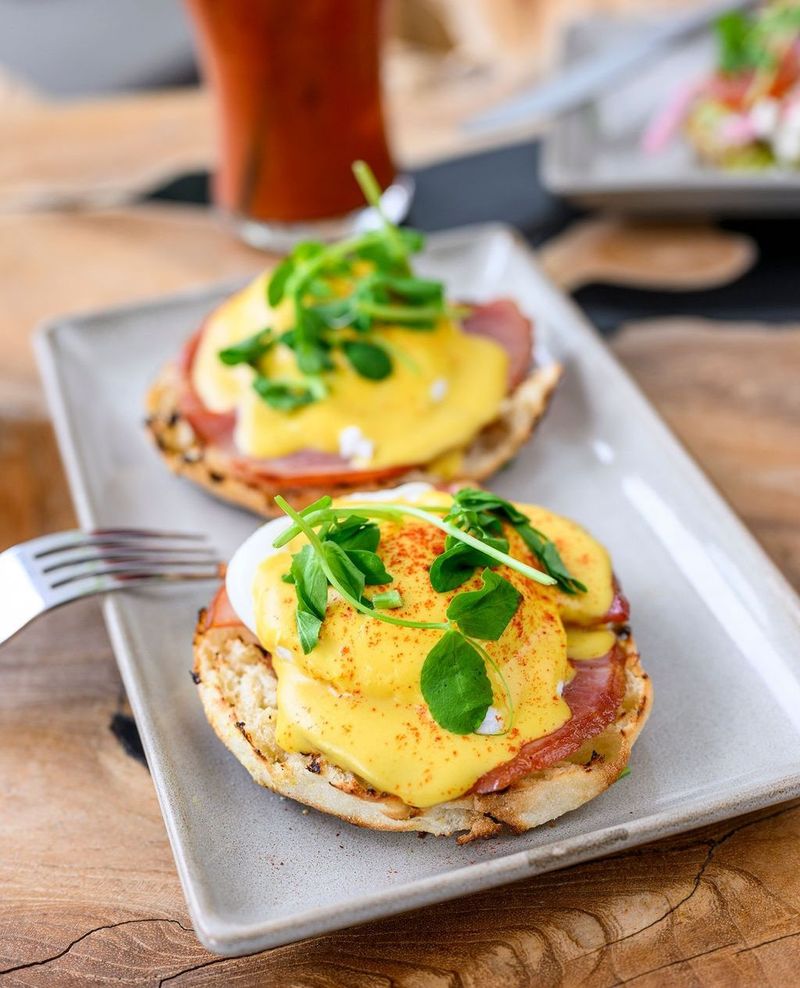 Eggs benedict brunch plate