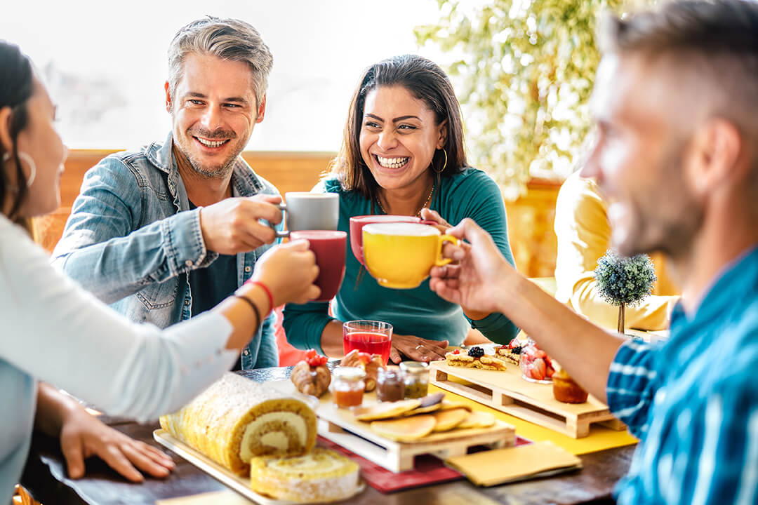 Friends enjoying brunch together